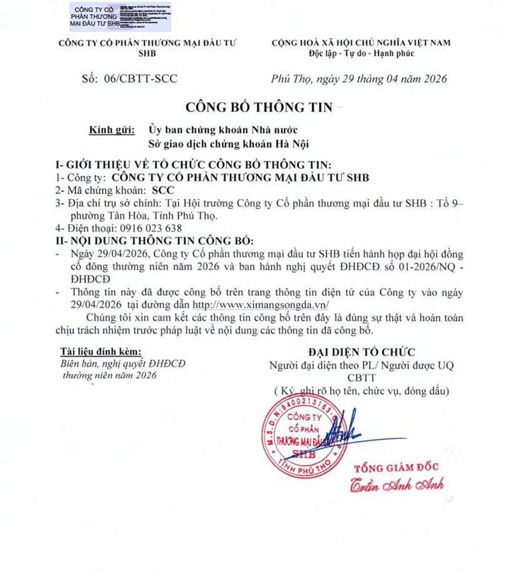 Nghị quyết + BB họp ĐHCĐTN năm 2026